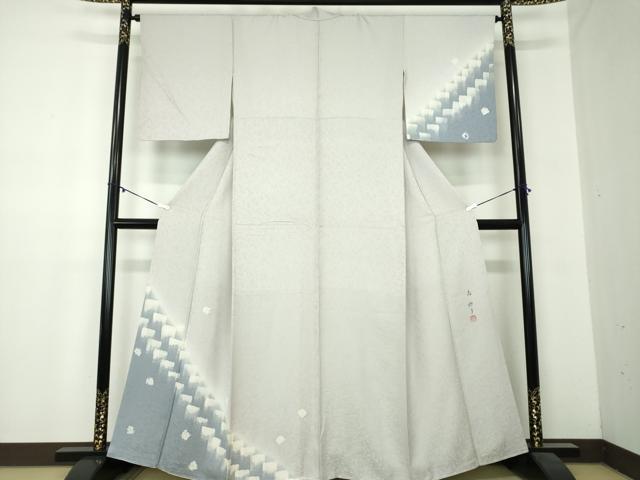 平和屋着物●訪問着　作家物　ろうけつ染め　霞文　暈し染め　正絹　逸品　DAAZ0991ps
