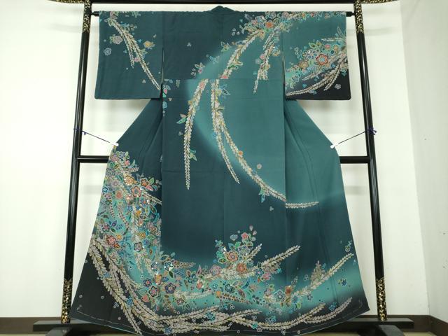 平和屋着物●訪問着　絞り　辻が花　暈し染め　正絹　逸品　未使用　DAAZ1000ps