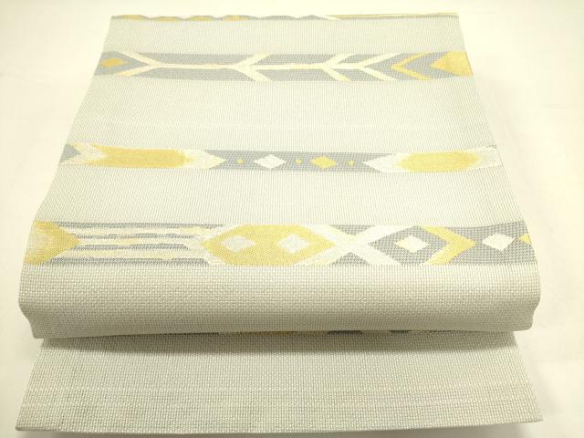 平和屋着物●全通柄京袋帯　横段抽象文　金糸　未使用　DAAZ2199op