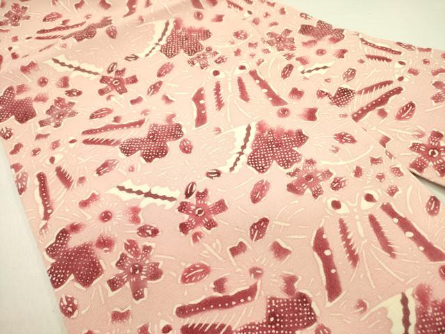 平和屋着物●九寸名古屋帯　型染　舞花　正絹　逸品　DAAZ2272op 平和屋着物○九寸名古屋帯 型染 舞花 正絹 逸品 DAAZ2272op