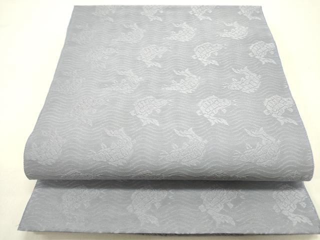 平和屋着物●八寸名古屋帯　荒磯　暁鼠色　DAAZ2284op