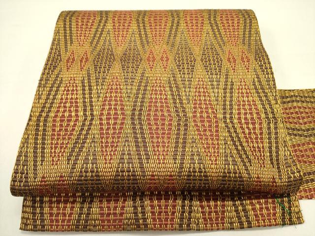 平和屋着物●八寸名古屋帯　抽象文様　金糸　正絹　逸品　DAAZ2285op