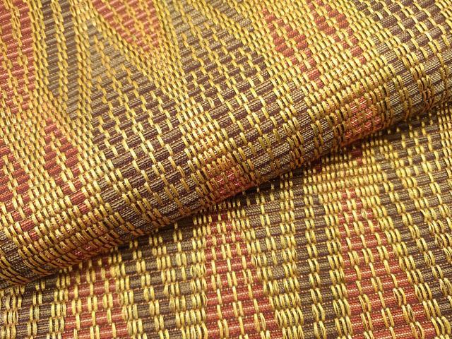 平和屋着物●八寸名古屋帯　抽象文様　金糸　正絹　逸品　DAAZ2285op 平和屋着物○八寸名古屋帯 抽象文様 金糸 正絹 逸品 DAAZ2285op