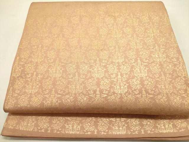 平和屋着物●西陣　川島織物　六通柄　本袋帯　更紗花文　金糸　正絹　逸品　DAAZ2310op