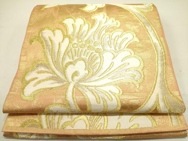 平和屋着物●西陣　川島織物　六通柄　本袋帯　枝花文　金糸　正絹　逸品　DAAZ2319op