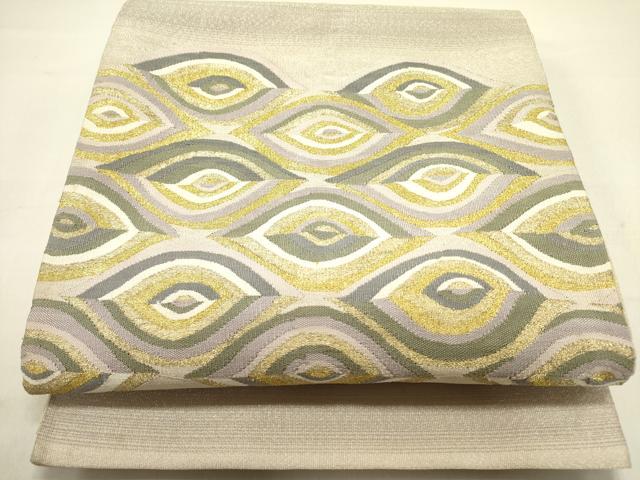 平和屋着物●綴れ　太鼓柄袋帯　抽象文様　金糸　正絹　逸品　DAAZ2331op