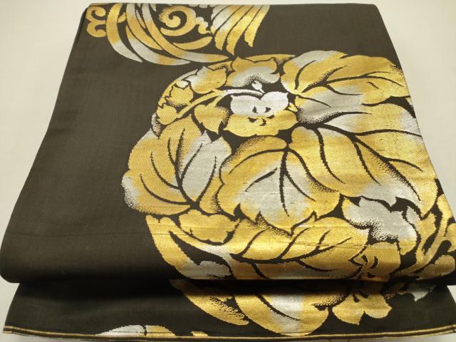 平和屋着物●アンティーク　大正ロマン　六通柄京袋帯　花鳥文　金銀糸　正絹　逸品　DAAZ2346op