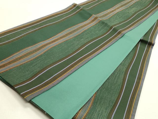 平和屋着物●全通柄袋帯　変わり間道　金糸　正絹　逸品　未使用　DAAZ2348op