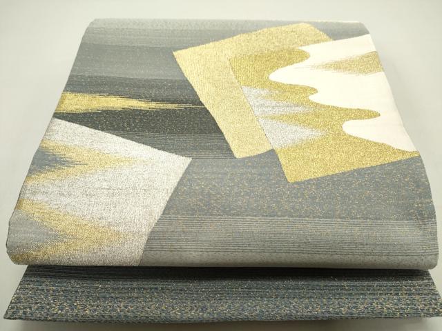 平和屋着物●綴れ　太鼓柄袋帯　色紙霞文　金銀糸　正絹　逸品　未使用　DAAZ2357op