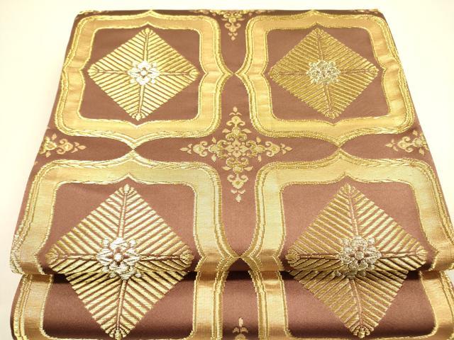 平和屋着物●西陣　六通柄袋帯　花菱文　金糸　正絹　逸品　DAAZ2400op