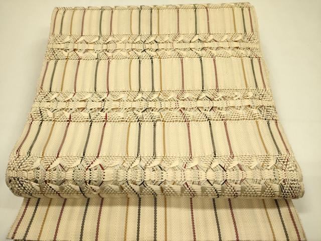 平和屋着物●八寸名古屋帯　抽象文様　正絹　逸品　DAAZ2441op