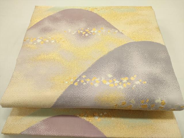 平和屋着物●綴れ　太鼓柄袋帯　重ね山箔散らし文　金銀糸　正絹　逸品　DAAZ2817op