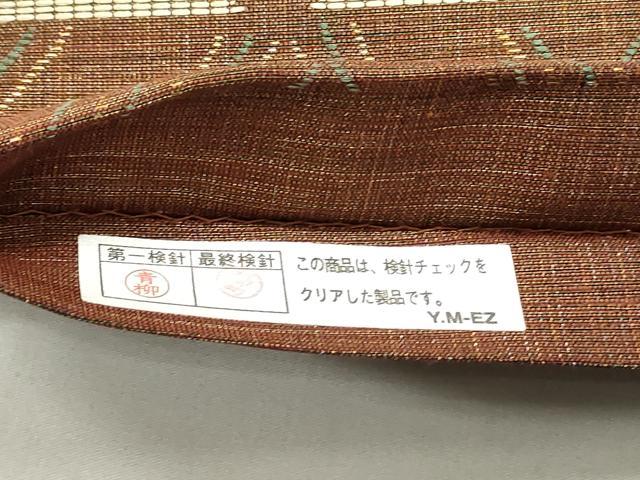 平和屋着物▽六通柄袋帯　スリーシーズン　春夏秋　幾何学文様　金糸　正絹　逸品　DAAZ3030ob_4