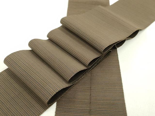 平和屋着物●男性　爪掻き本綴れ　角帯　横段文　正絹　逸品　DAAZ3081ob