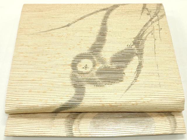 平和屋着物●六通柄京袋帯　テナガザル　金糸　正絹　逸品　DAAZ3096ob