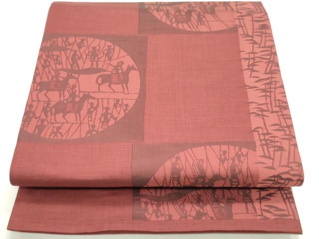 平和屋着物●名門木屋太　今河織物　六通柄袋帯　色紙狩猟間道　正絹　逸品　DAAZ3111ob