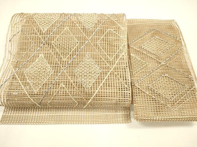 平和屋着物＊夏物　つけ帯　抽象文様　金銀糸　正絹　逸品　DAAZ4008cm