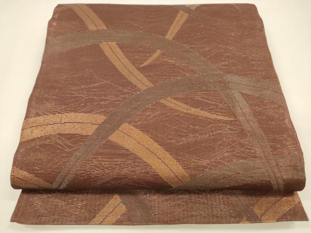 平和屋着物＊夏物　六通柄　本袋帯　草葉文　金糸　正絹　逸品　DAAZ4024cm