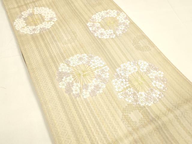 平和屋着物●両面　六通柄袋帯　唐織　舞花文　吉祥間道　金銀糸　やまと誂製　正絹　逸品　DAAZ4043cm 平和屋着物○両面 六通柄袋帯 唐織 舞花文 吉祥間道 金
