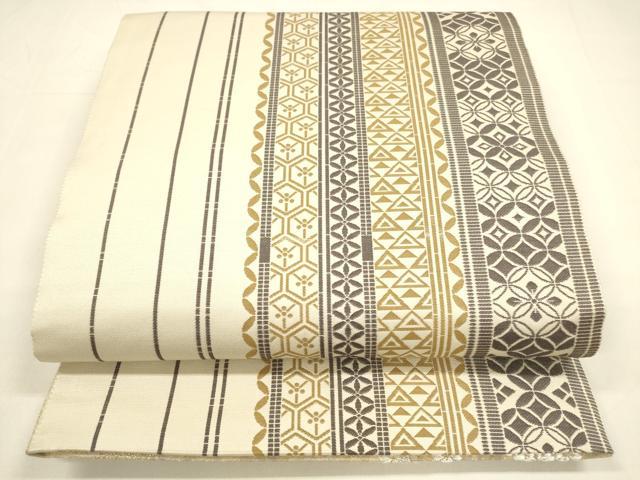 平和屋着物○両面 六通柄袋帯 唐織 舞花文 吉祥間道 金