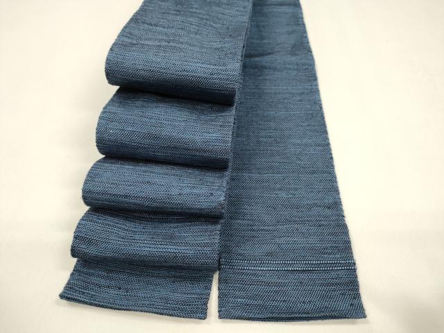 平和屋着物●男性　角帯　紬地　青藍色　正絹　逸品　DAAZ4156cm
