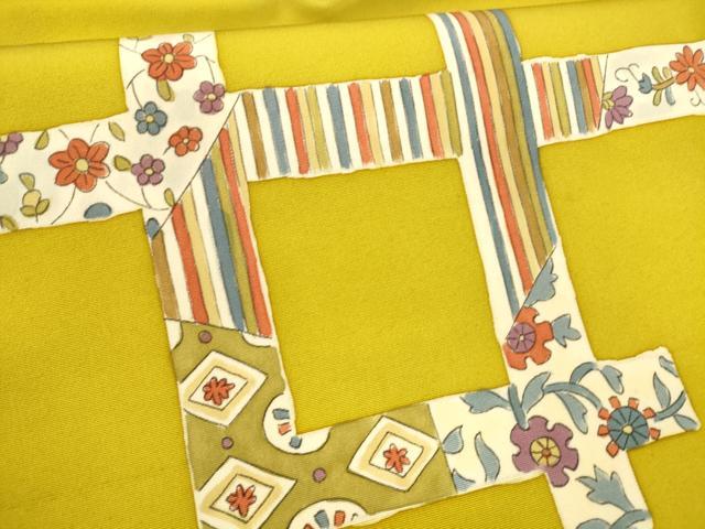 平和屋着物●塩瀬　九寸名古屋帯　作家物　手描き　草花文　正絹　逸品　DAAZ4199cm 平和屋着物○塩瀬 九寸名古屋帯 作家物 手描き 草花文 正絹 逸品