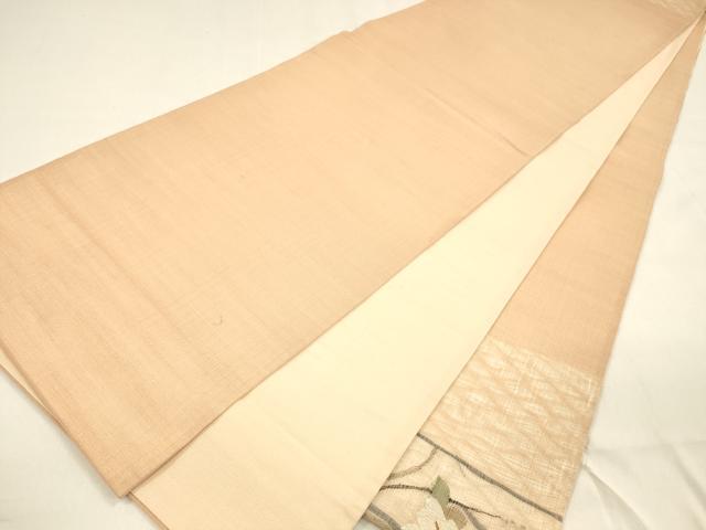 平和屋着物▽スリーシーズン　春夏秋　太鼓柄袋帯　すくい織　枝花文　銀糸　正絹　逸品　DAAZ4219cm_5
