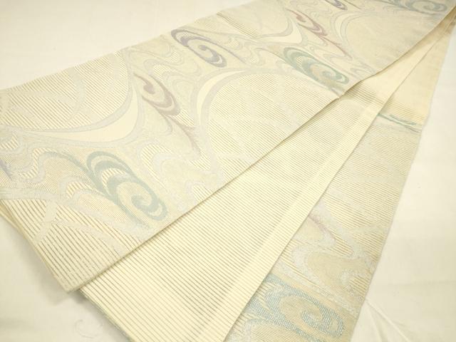 平和屋着物＊夏物 六通柄 京袋帯 流水文 銀糸 DAAZ4224cm