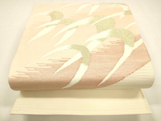 平和屋着物＊夏物　絽綴れ　太鼓柄袋帯　抽象文様　金糸　正絹　逸品　DAAZ4227cm