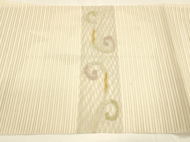 平和屋着物＊夏物　絽綴れ　八寸名古屋帯　流水文　金銀糸　正絹　逸品　DAAZ4228cm 平和屋着物＊夏物 絽綴れ 八寸名古屋帯 流水文 金銀糸 正絹 逸品