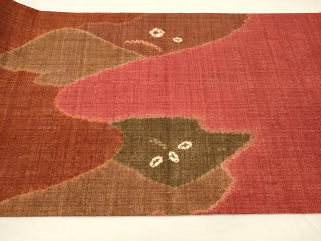 平和屋着物▽スリーシーズン　春夏秋　太鼓柄袋帯　紬地　絞り　抽象文様　正絹　逸品　DAAZ4245cm_4
