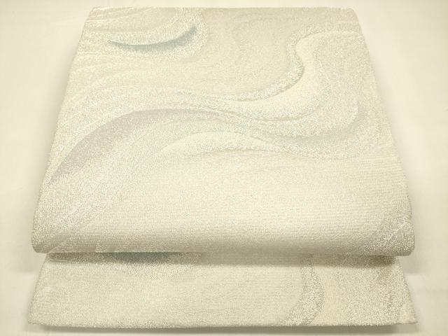 平和屋着物＊夏物　六通柄袋帯　流水文　銀糸　正絹　逸品　DAAZ4266cm