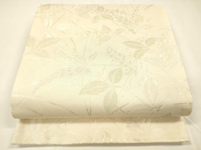 平和屋着物＊夏物　六通柄袋帯　草葉文　金糸　正絹　逸品　DAAZ4269cm