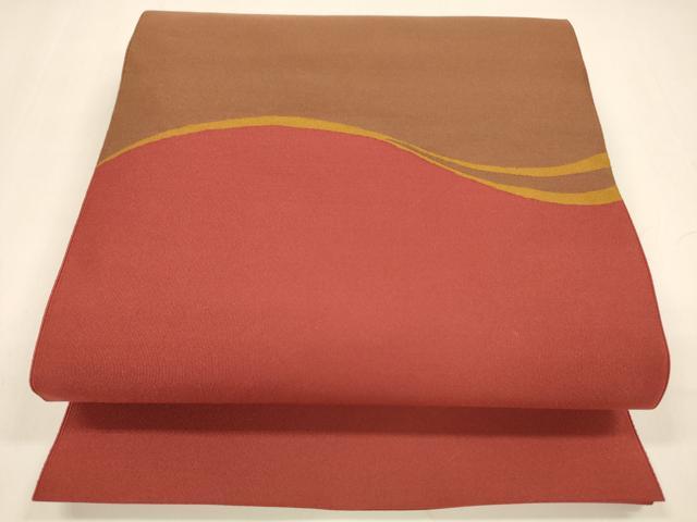 平和屋着物●爪掻き本綴れ　八寸名古屋帯　流水文　正絹　逸品　DAAZ4382cm 平和屋着物○爪掻き本綴れ 八寸名古屋帯 流水文 正絹 逸品