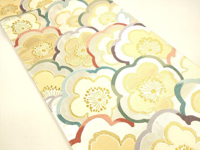 平和屋着物○六通柄袋帯 唐織 舞梅文 金銀糸 正絹 逸品