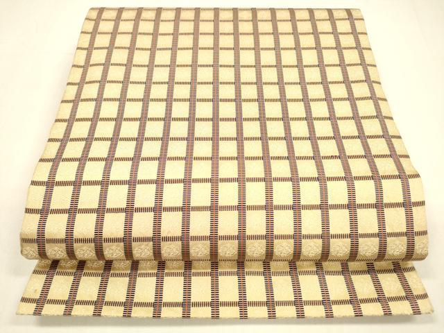 平和屋着物●九寸名古屋帯　吉野間道　正絹　逸品　DAAZ4455cm