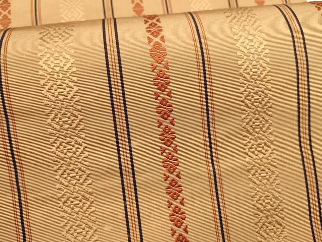 平和屋着物●本場筑前博多織　八寸名古屋帯　献上　江戸茶色　正絹　逸品　DAAZ4501cm_3