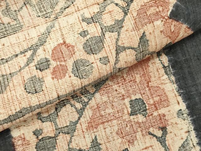 平和屋着物○染織の名門 しょうざん 生紬 名古屋帯 反物 草花文 逸品