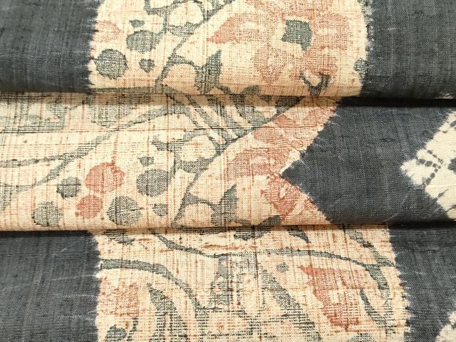 平和屋着物○染織の名門 しょうざん 生紬 名古屋帯 反物 草花文 逸品