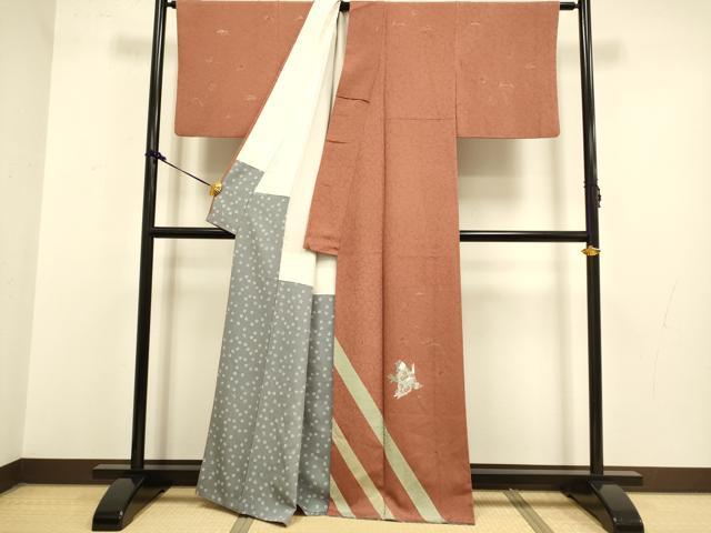 平和屋着物●友禅作家の巨匠　浅井青仁　訪問着　童子草花文　金彩　正絹　逸品　DAAZ5005du 平和屋着物○友禅作家の巨匠 浅井青仁 訪問着 童子草花文