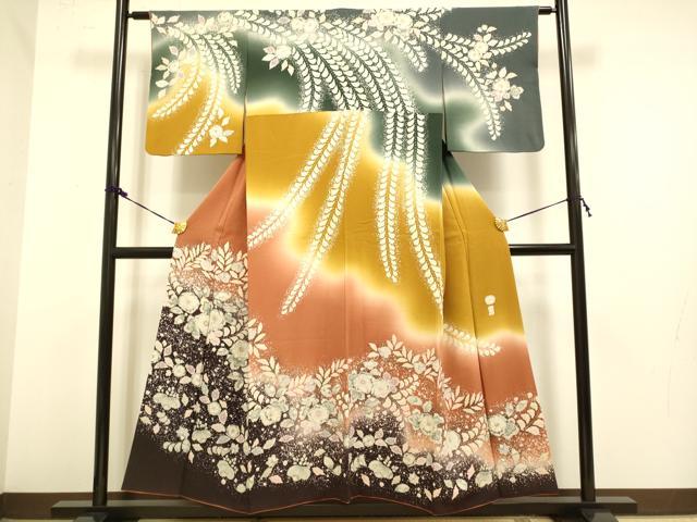 平和屋着物●越後十日町の一流染匠　桐屋・翠山工房　訪問着　辻が花　暈し染め　正絹　逸品　DAAZ5053du