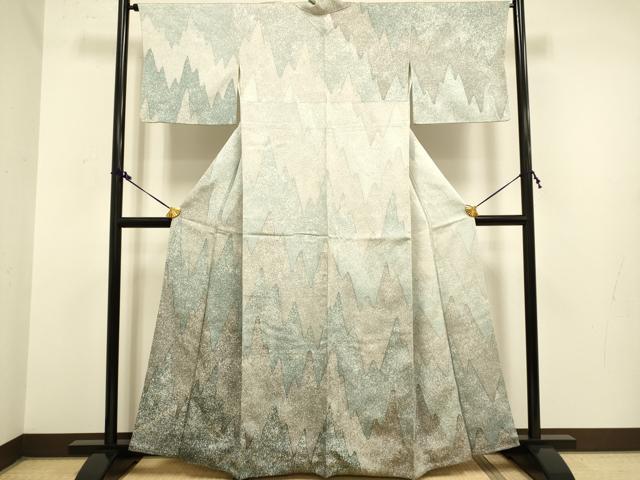 平和屋着物●訪問着　霞文　たたき染め　正絹　逸品　DAAZ5057du