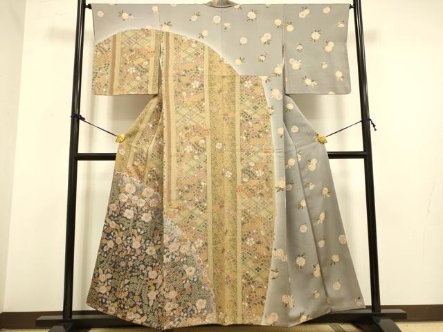 平和屋着物●訪問着　辻が花　暈し染め　金彩　正絹　逸品　DAAZ5058du