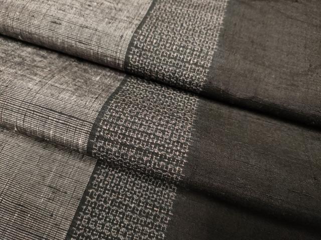 平和屋着物●結城紬　100亀甲　間道　正絹　逸品　DAAZ5084du