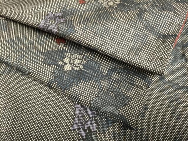 平和屋着物●本場大島紬　7マルキ　枝花文　正絹　逸品　DAAZ5089du