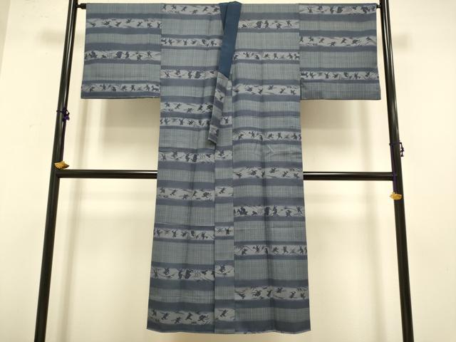 平和屋着物●男性　長襦袢　無双仕立て　鳥獣戯　DAAZ5121du