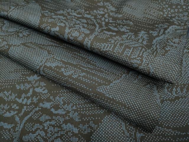 平和屋着物●本場大島紬　7マルキ　風景文　正絹　逸品　DAAZ5125du