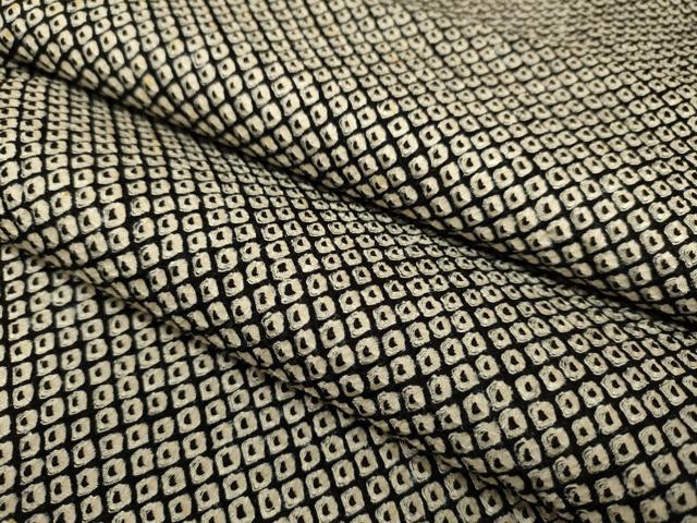 平和屋着物●大変加工の良い総絞り小紋　黒地　正絹　逸品　DAAZ5126du