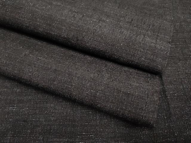 平和屋着物●結城紬　杢　黒紅色　キングサイズ　正絹　逸品　DAAZ5236du