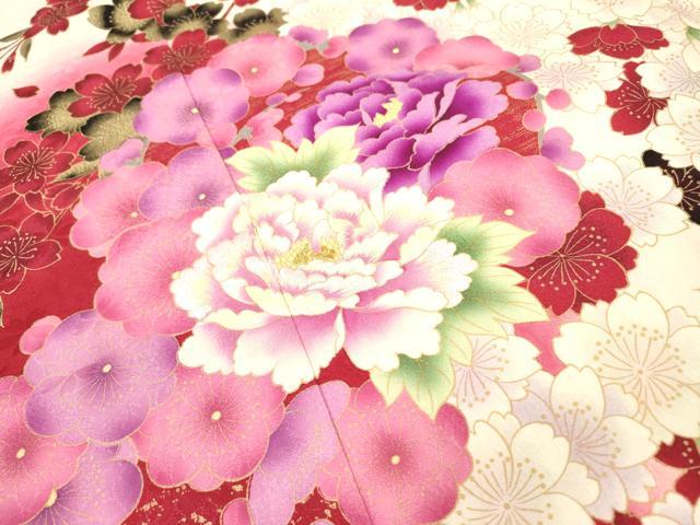 平和屋着物○豪華振袖 刺繍 草花 暈し染 金彩 正絹 逸品 DAAZ6033fe